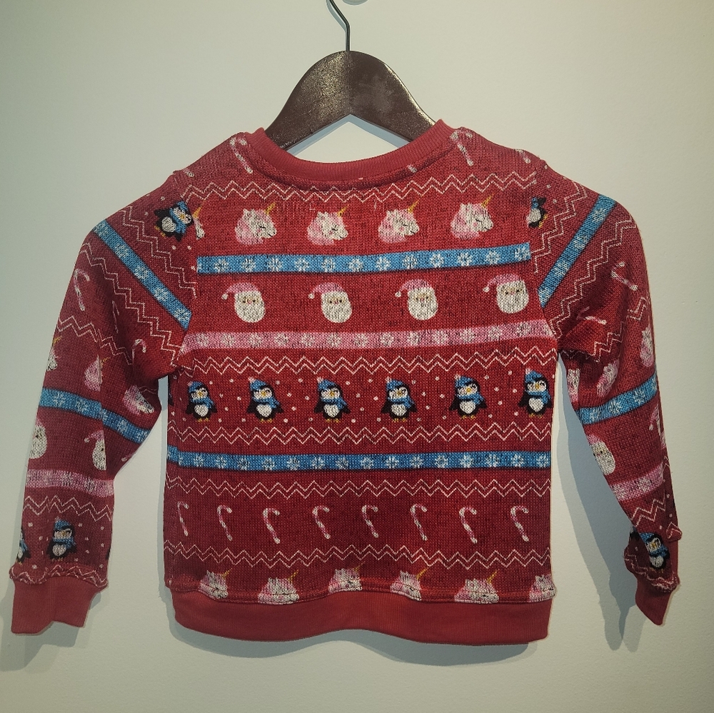 George Girls Christmas Sweater – Size 5T – Red Holiday Pullover - Picture 2 of 4